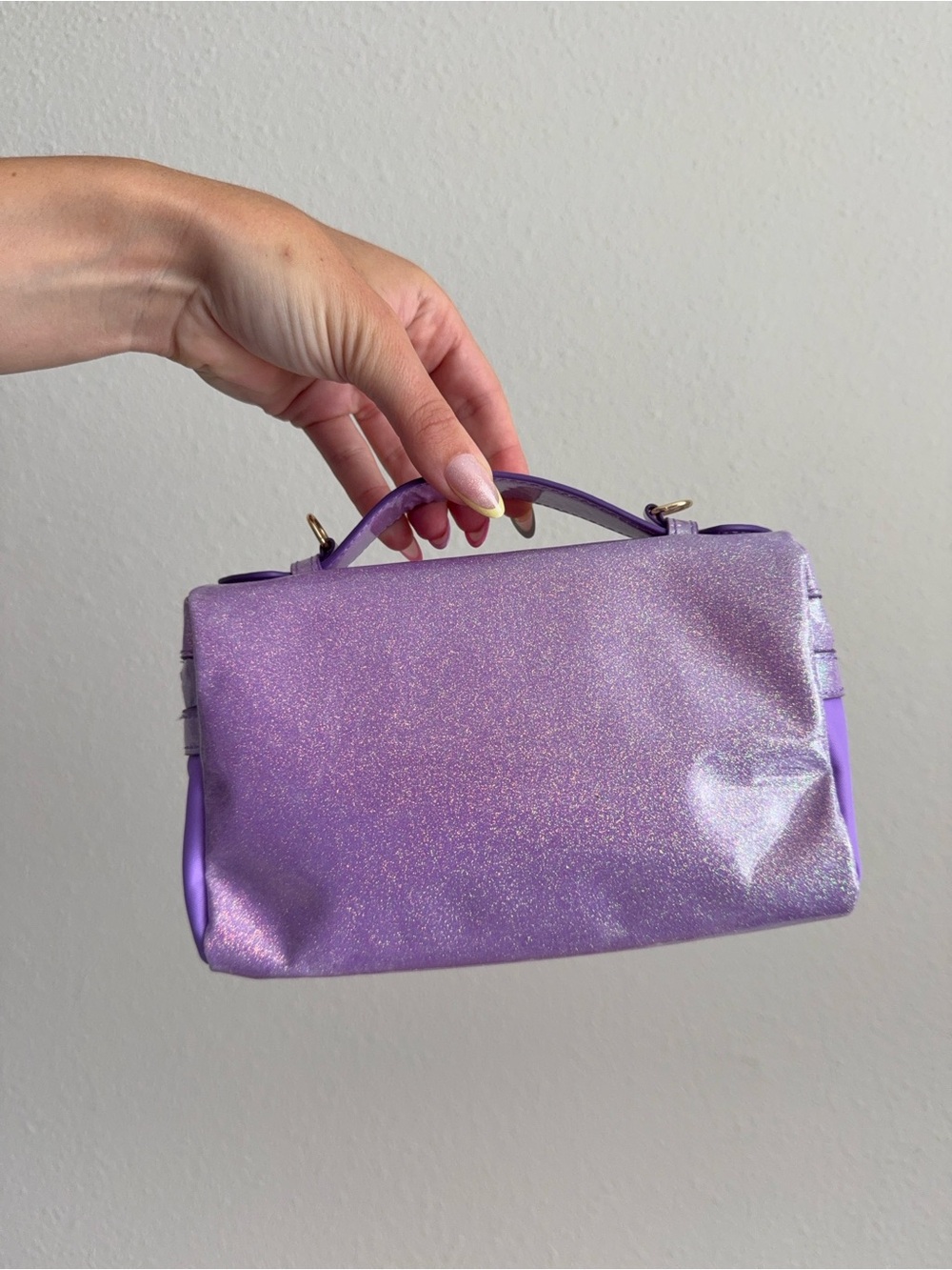 Stoney Clover Lane purple Cosmetic Case with Gold Heart Zippers - Picture 2 of 8
